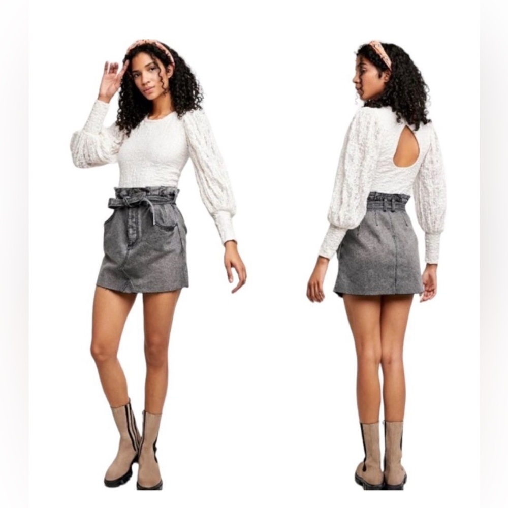 NWT Free People Belted Denim Mini